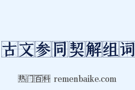 古文参同契解组词是什么意思的图片